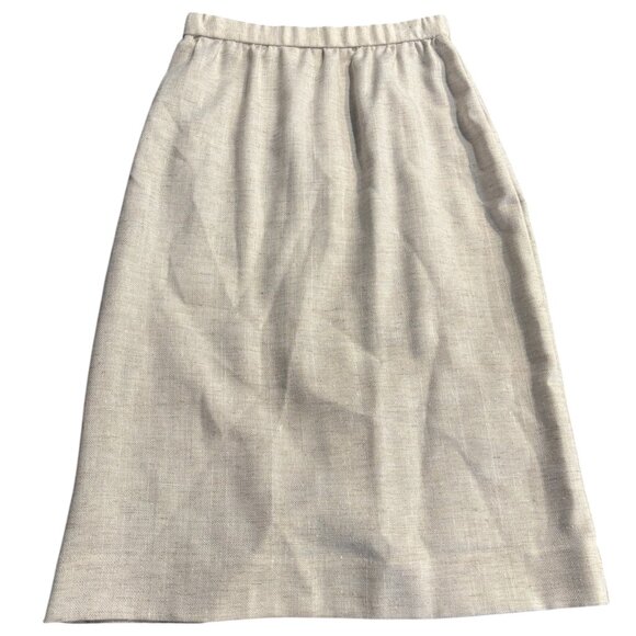 Charles Alan Petites VTG 80s 90s cream linen striped skirt suit sz 6P Union made - Picture 9 of 14